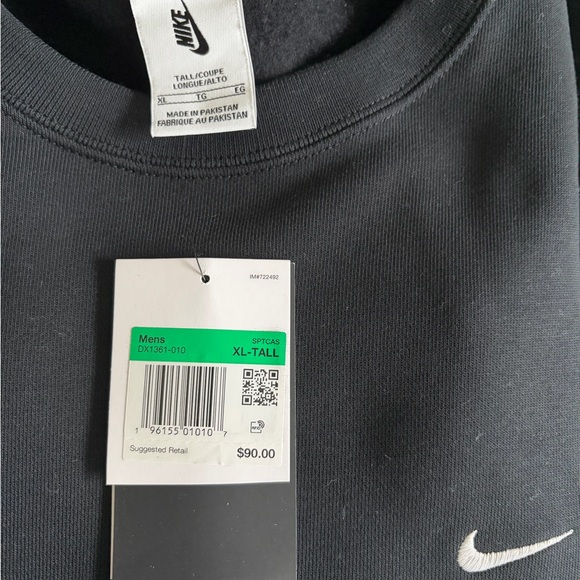 Nike Black Crewneck Sweatshirt XL Tall - Picture 2 of 2